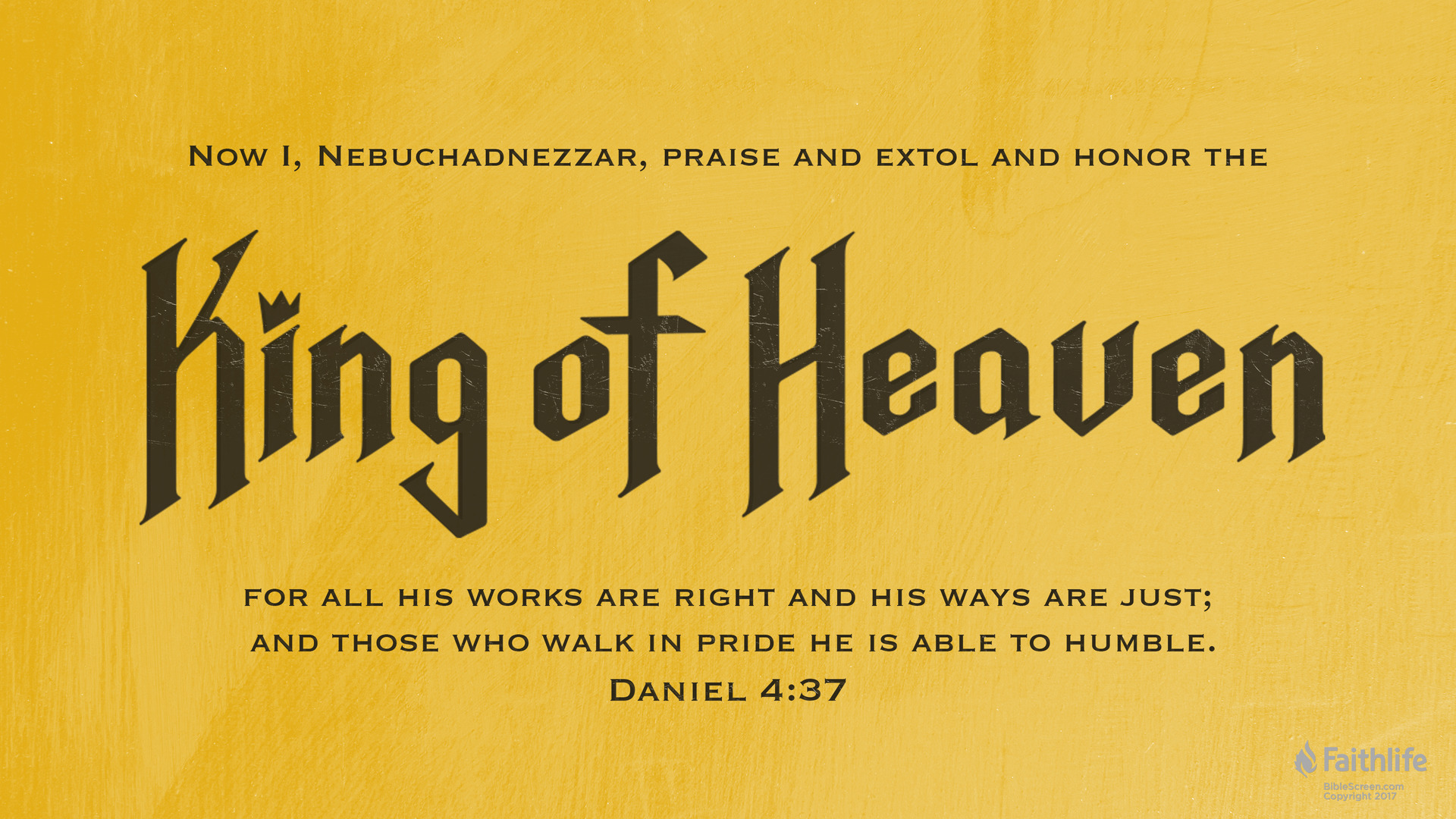 Artistic rendering of the verse Daniel 4:37